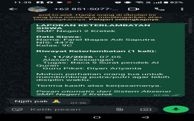 SMP Negeri 2 Kretek Luncurkan Sistem Absensi Keterlambatan Terintegrasi Smart Monitoring